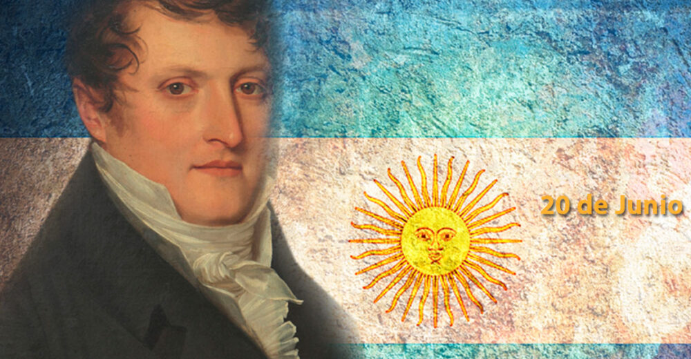 Bandera Argentina y Manuel Belgrano