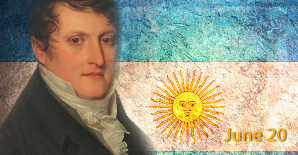 Argentine Flag and Manuel Belgrano